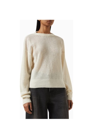 Haikure Blair Knit Sweater, Modern Açık Sırt Detaylı Kadın Triko Kazak Krem