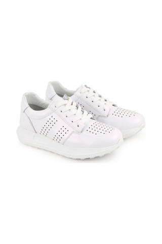 Libero L10.2255 Hakiki Deri Baskılı Ultra Hafif Kalın Eva Taban Kadın Casual Sneaker Beyaz