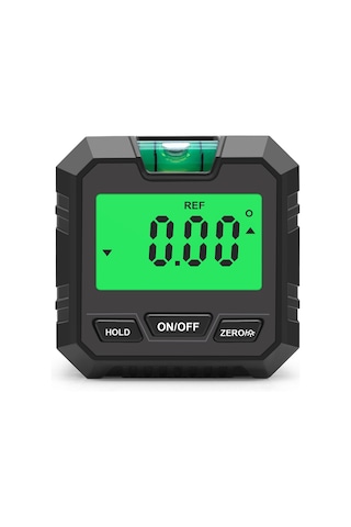 Qingmipy Dijital Açı Ölçer Siyah, Seviye Balonu, 0.2 Doğruluk, 0.1 Artımlı, Mıknatıslı Taban, 2xaaa Pil Yok