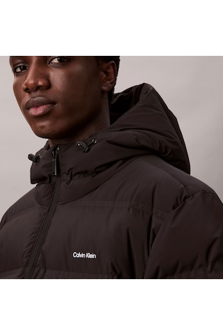 Calvin Klein Bonded Long Hooded Erkek Siyah Puffer Montlv04ld516g