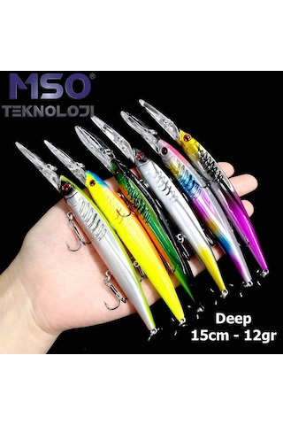 MSO Olta Balıkçılık Minnow 15cm 12gr Deep Rapala Yapay Yem