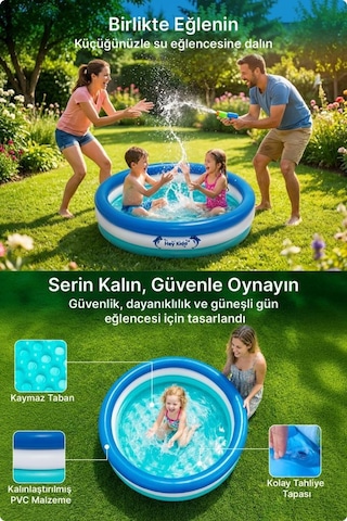 Heykida Swim Safe Şişme Çember Havuz 100x25cm Mavi
