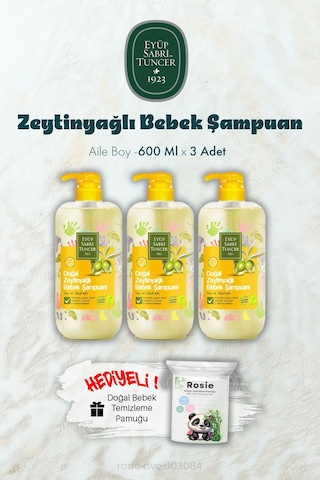 600 Ml Zeytinyağlı Bebek Şampuan X 3 Ve Rosıe Hediyeli