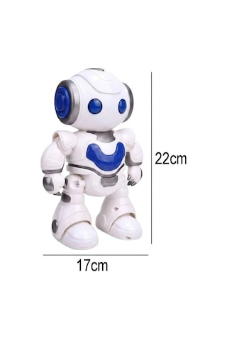 Dans Eden Robot 7 Fonksiyonlu Uzaktan Kumandalı Işıklı Sesli Müzikli Yürüyen Akıllı Oyuncak Robot Mavi