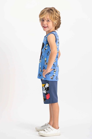 Mickey Mouse Lisanslı İndigo Kolsuz Erkek Çocuk Bermuda Takım