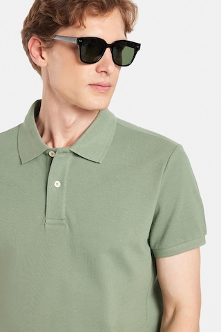 Tudors Erkek Slim Fit Dar Kesim %100 Pamuk Yeşil Polo Yaka Tişört-32800 Yeşil