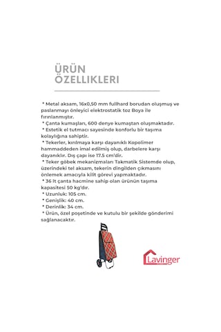 Lavinger 58a Pazar Arabası Plus Büyük Tekerli