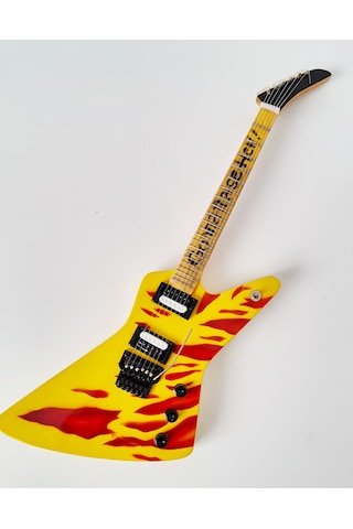 El Yapımı 1/4 Ölçek Minyatür Elektro Gitar Hamer Gonna Raise Hell