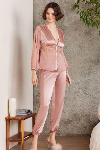 Pierre Cardin 6005 Kadın Saten Dantelli 6'lı Set-brandy Brandy