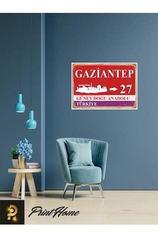 Vintage Ahşap Poster, Gaziantep Temalı, 24x34 Cm, Şık Ve Dekoratif Seçenek