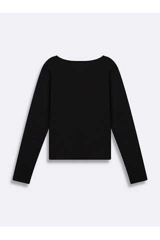 Ltb Mabada Kesik V Yaka Soluk Görünümlü Siyah Sweatshırt 1125810666089 Siyah