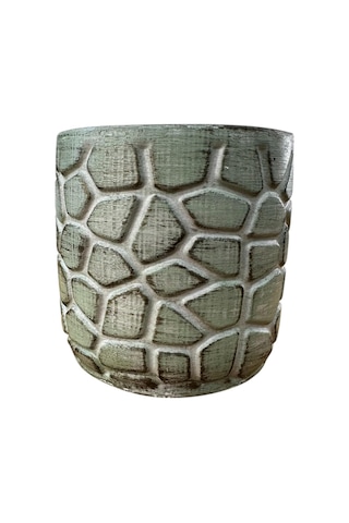 Bitki Tasarımı Ev Dekorasyon Yeşil Eskitme Taş Desen Beton Saksı Çiçeklik Saksılık