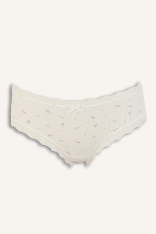 Defacto Dantel Ve Fiyonk Detaylı Ribana 2li Slip Külot I4000ax26auer98 Ekru-er98