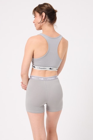 Athleshorts Yüksek Bel Kadın Uzun Boxer Şort -3276 Gri
