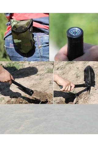 Efsane Kamp - Katlanabilir Kazma Kürek Seti Siyah