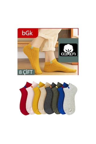 Bgk Bgj-F62Zr Kadın Kısa Çorap 8 Çift Çok Renkli