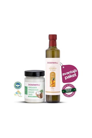 Dosewell Organik Hindistan Cevizi Yağı 300 ML + Ananas Sirkesi 500 ML
