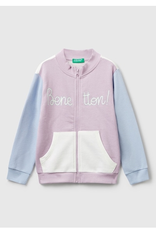 United Colors Of Benetton Benetton Kız Bebek Fermuarlı Sweatshırt Beyaz