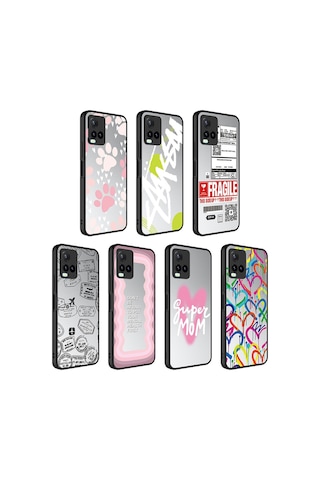 Kilifone - Vivo Y21s Uyumlu Kılıf Aynalı Desenli Kamera Korumalı Parlak Mirror Kapak - Seyahat - T26837