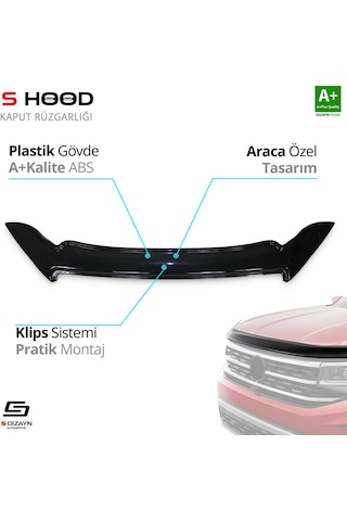 S-dizayn İsuzu D-max Abs Plastik Kaput Rüzgarlığı 2012-2017 A+kalite