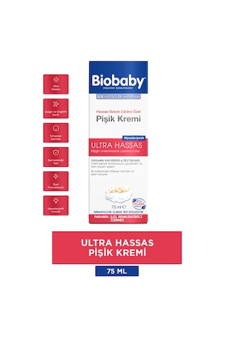 Biobaby Bebek Pişik Kremi %40 Çinko 75 gr - Organik Kır Iğdesi Yağı Ve Zeytinyağı Içerir