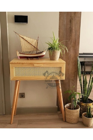 Hazeran Detaylı Ahşap Çekmeceli Modern Dresuar Ceviz