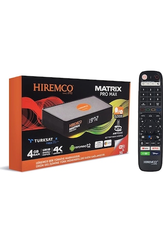 Hiremco Matrix Pro Max 4k 128gb Android 12 Uydu Alıcısı