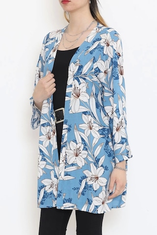 Desenli Kimono Açıkmavi - 1658.1095. Çok Renkli