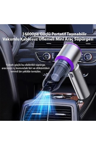 Profesyonel Güçlü Vakumlu 100w 16000pa Araç Süpürgesi 6000mah Uzun Şarjı El Araç Oto Süpürgesi Diğer