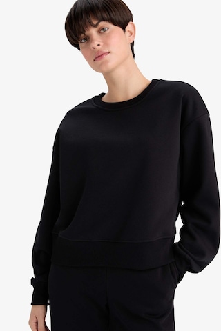 Defacto - Boxy Fit Basıc Sweatshirt B8568AX24WN Siyah