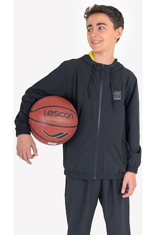Lescon Siyah Çocuk Fermuarlı Kapüşonlu Sweatshirt 23n-3139 Siyah