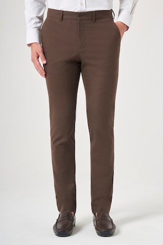 İmza Kahverengi Yan Cep Slim Fit Esnek Chino Pantolon 1003260154 Koyu Kahverengi