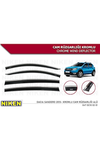 Dacia Sandero 2013 Sonrası Kromlu Cam Rüzgarlığı Niken 4Lü Set
