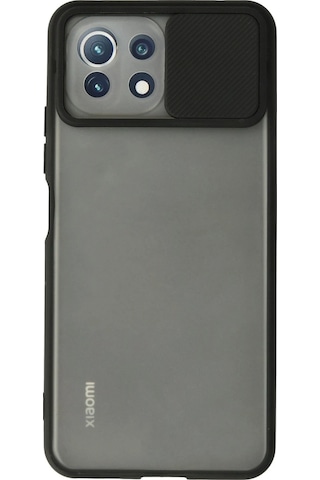 Newface Xiaomi Mi 11 Lite Kılıf Palm Buzlu Kamera Sürgülü Silikon Glblseme - 93 - Siyah