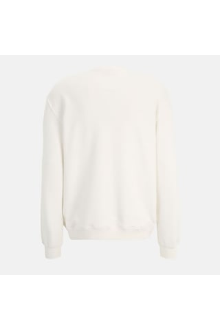 Beyaz Fila Erkek Bisiklet Yaka Sweatshirt Transfer Detail Su411114 BEYAZ