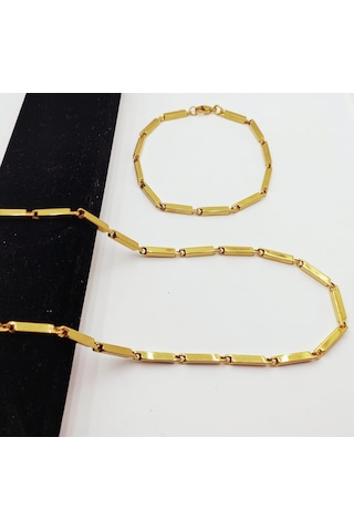 Çelik Kolye Bileklik 3Mm Altın
