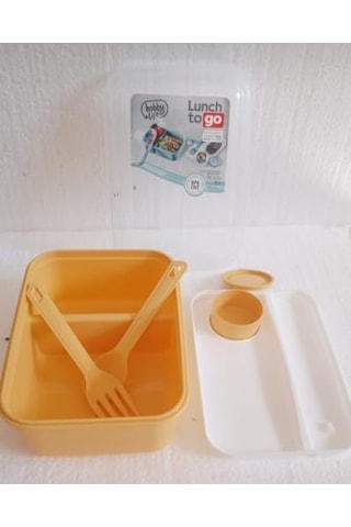 Hobby Life Lunch To Go Bölmeli Beslenme Kabı Sosluk Hazneli Çatal Ve Kaşıklı 14,5x20x7,4cm Turuncu Diğer