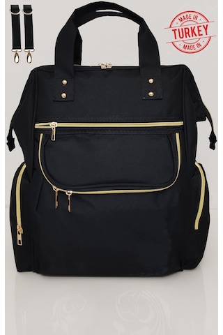Bebek Bakım Çantası Organizatör Fonksiyonel Anne Bebek Bakım Sırt Çantası-syh Mers Gold Siyah