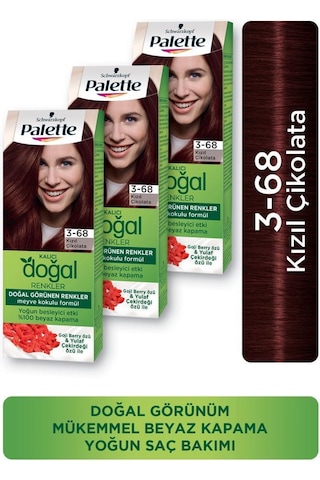 Palette Kalıcı Doğal Renkler Saç Boyası 3 - 68 Kızıl Çikolata X 3 A