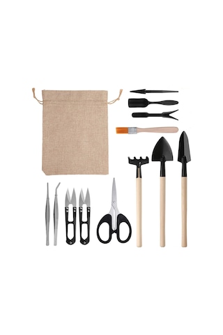 Qingmipy 13 Parçalık Mini Bahçe Alet Seti - Sukulent, Kaktüs Ve Bonsai Dikimi İçin Pratik Çapa, Makas Ve Fırça Takımı