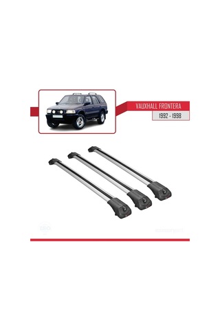 Vauxhall Frontera 1992-1998 Arası İle Uyumlu Ace-1 Ara Atkı Tavan Barı Gri 3 Adet Bar