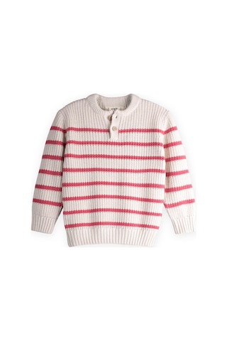 Çizgili Triko Kazak 2-8 Yaş Ekru-somon Çizgili Ekru-somon Çizgi