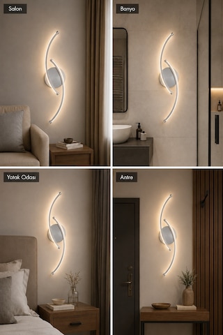 AvizeGO Bero Modern Led Duvar Apliği Günışığı Gri