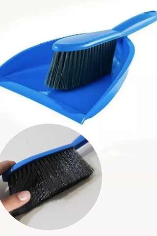 Süpürgeli Faraş Plastik Masa & El Faraşı Araç İçi Ev Süpürge Pratik Süpürge Seti