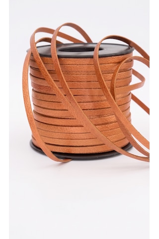 Hakiki Deri Biye 3 Mm 30 Metre Premium Sedef Seri Aksesuar Şeridi 319 (Bronz Kahve)