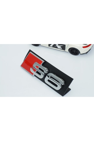 Dk Tuning S6 Gümüş Kırmızı 3d Ön Panjur Logo Audi İle Uyumlu