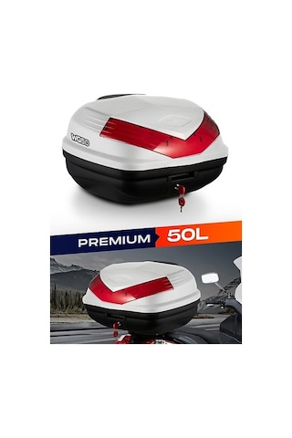 Wogen 50 Litre Premium Sırt Dayamalı Motosiklet Çantası - Beyaz - 1406 003