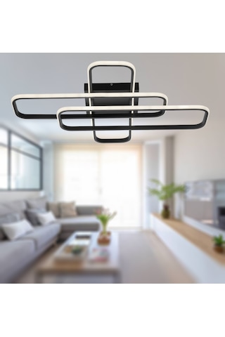 Tt324-sy Tt Ayd. Gün Işığı 57x17 Profil Mat Siyah 3lü Led Avize Siyah