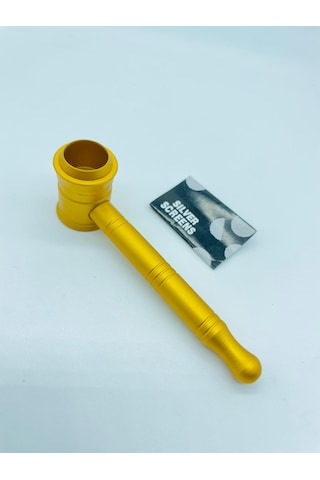 Alcan Metal Pipo Sarı 2 Parça Süzgeçli Pipe 10 CM