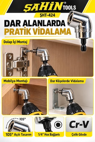 105 Kısa Gövdeli Köşe Vidalama Adaptörü